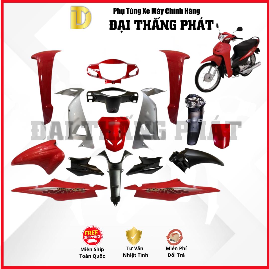 (Có bán lẻ) Dàn áo Wave Alpha 100cc năm 2016 Màu Đỏ R263 chính hãng Honda