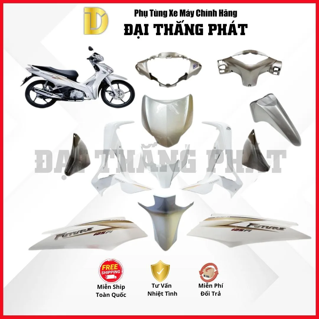 (Có bán lẻ) Dàn áo Future 125cc KYZ năm 2012 – Màu Trắng bạc – NHB35 – chính hãng Honda