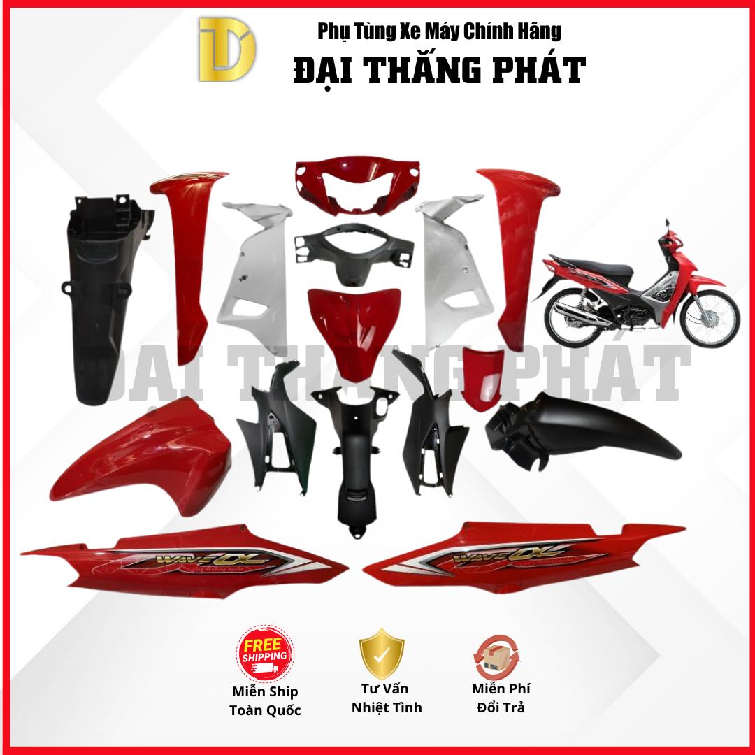 (Có bán lẻ) Dàn áo | Bộ nhựa WAVE Alpha 110cc K89 năm 2018 Màu Đỏ R263 chính hãng Honda