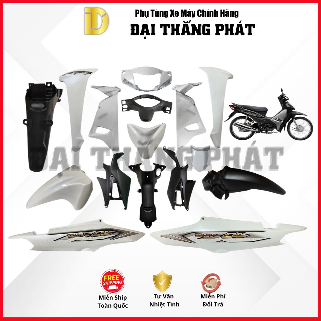 (Có bán lẻ) Dàn áo | Bộ nhựa WAVE Alpha 110cc K89 năm 2018 Màu Trắng NH-B55 chính hãng Honda