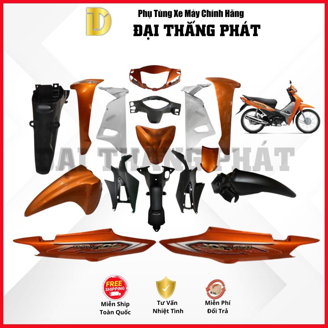 (Có bán lẻ) Dàn áo | Bộ nhựa WAVE Alpha 110cc K89 năm 2018 Màu Cam YR322 chính hãng Honda