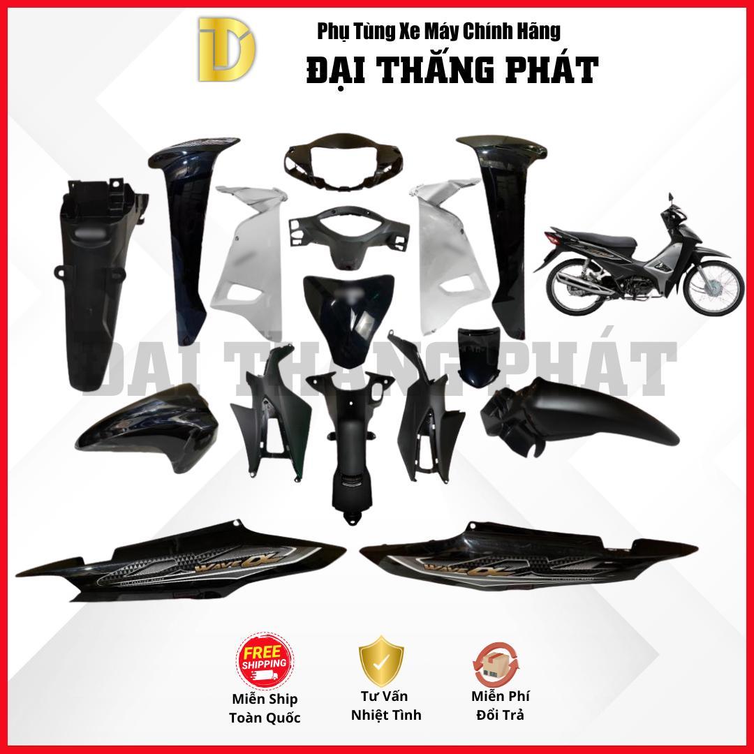 (Có bán lẻ) Dàn áo | Bộ nhựa WAVE Alpha 110cc K89 năm 2017 Màu Đen NH-B25 chính hãng Honda