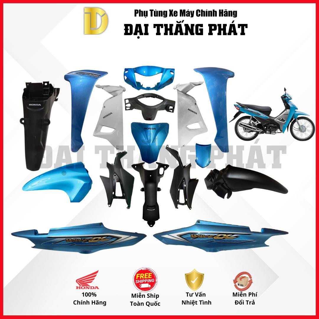 (Có bán lẻ) Dàn áo | Bộ nhựa WAVE Alpha 110cc K89 năm 2018 Màu Xanh B-203 chính hãng Honda