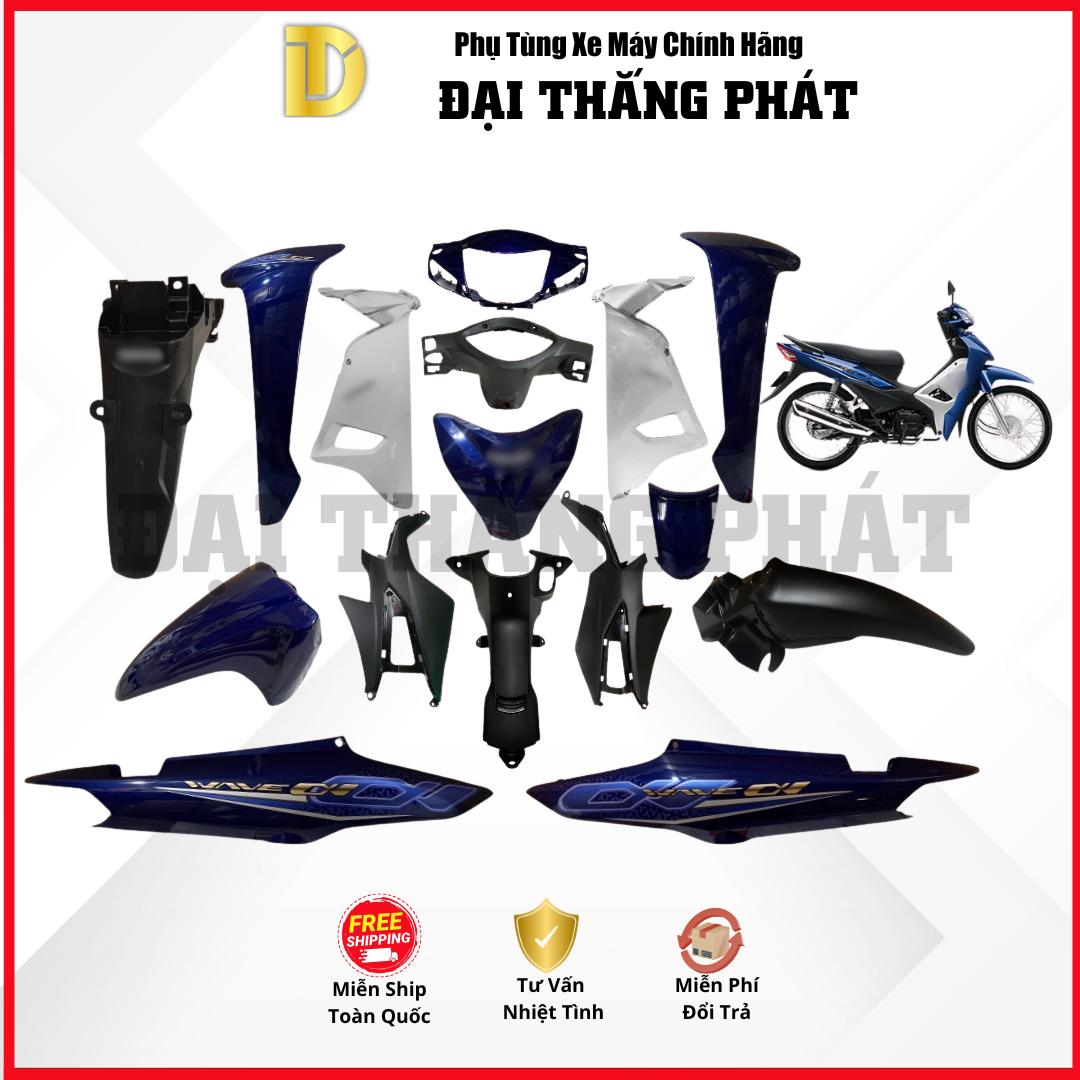(Có bán lẻ) Dàn áo xe Wave Anpha 110cc K89 năm 2019 màu Xanh Tím Than PB421M chính hãng Honda