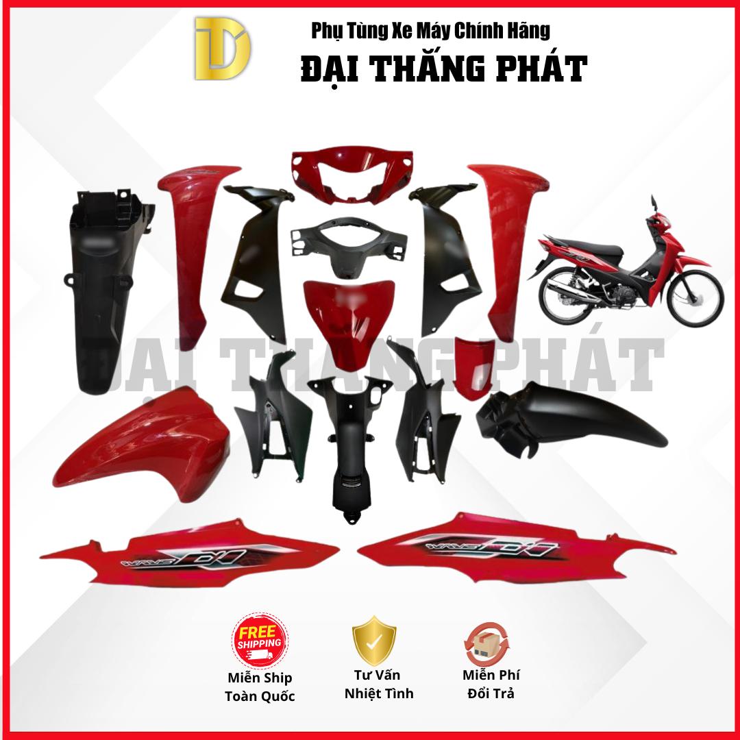(Có bán lẻ) Dàn áo | Bộ nhựa Wave Alpha 110cc K89 năm 2024 – Phiên bản tiêu chuẩn – Màu Đỏ R389 chính hãng Honda