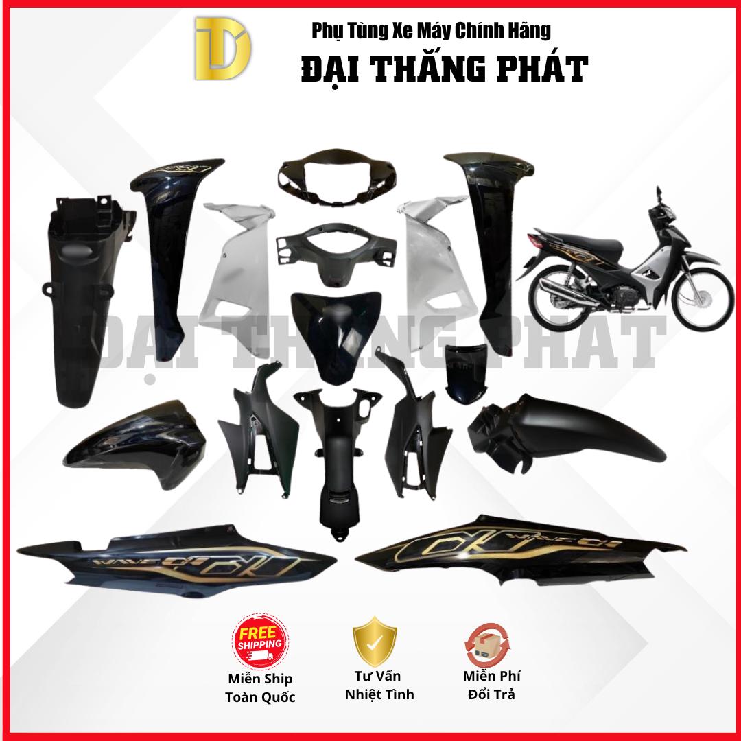 (Có bán lẻ) Dàn áo xe Wave Anpha 110cc K89 (2020,2021,2022) màu Đen Bạc NHB-25M chính hãng Honda