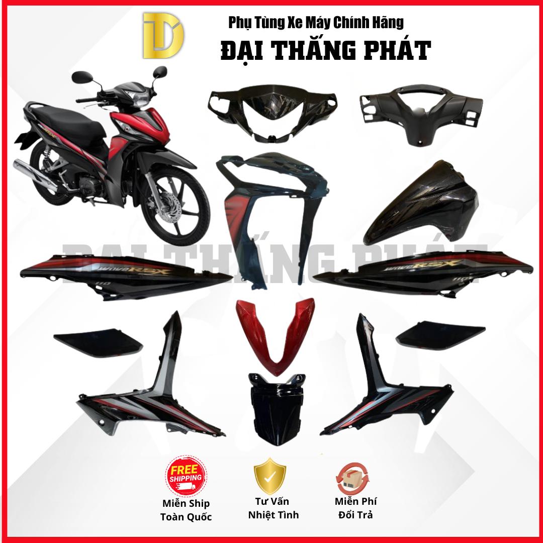 (Có bán lẻ) Dàn áo xe Wave RSX 110cc K03 (2014-2015) – màu Đen Đỏ – NHB25K chính hãng Honda