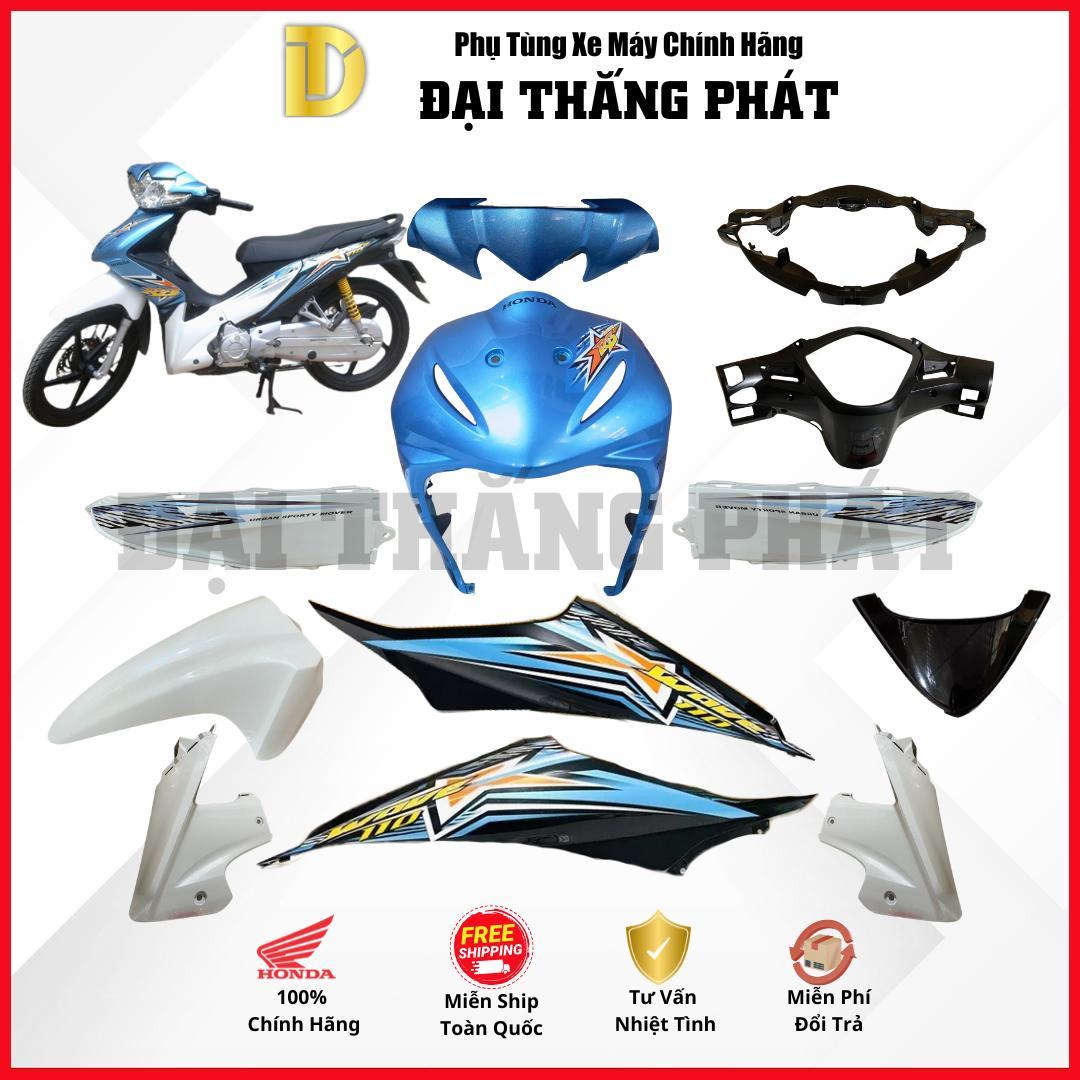 (Có bán lẻ) Dàn áo xe Wave RS 110cc năm 2010 – màu Xanh nhạt tem sao – B203M chính hãng Honda