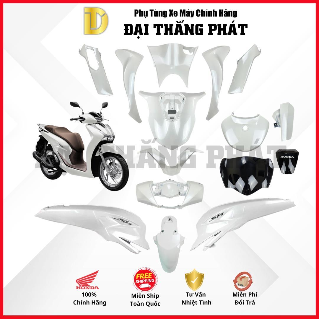 (Có bán lẻ) Dàn áo xe SH 125cc (2023) K0R màu Trắng đen nâu – NHB35 – Phiên bản cao cấp chính hãng Honda