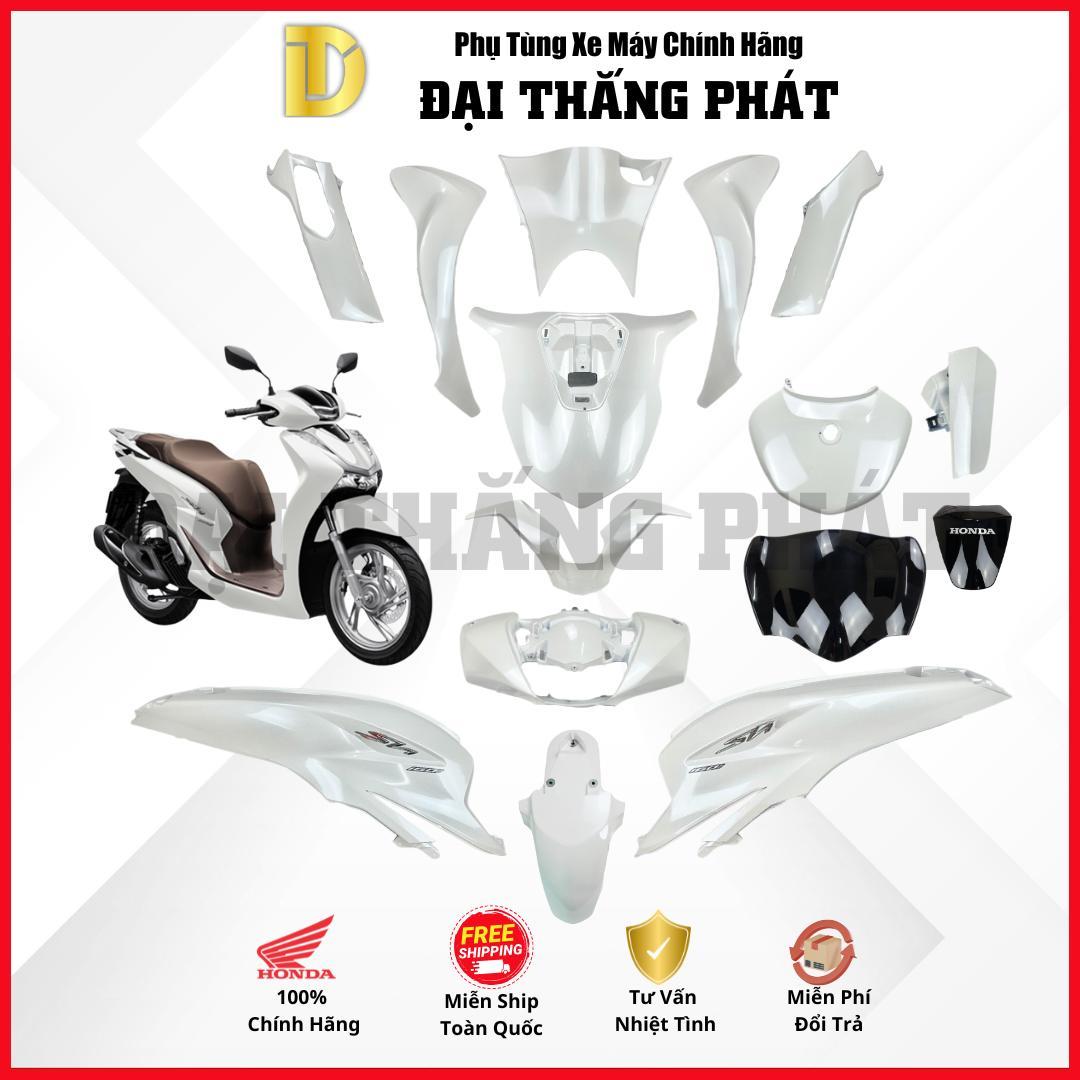 (Có bán lẻ) Dàn áo xe SH 160cc (2023) K0R màu Trắng đen nâu – NHB35 – Phiên bản cao cấp chính hãng Honda
