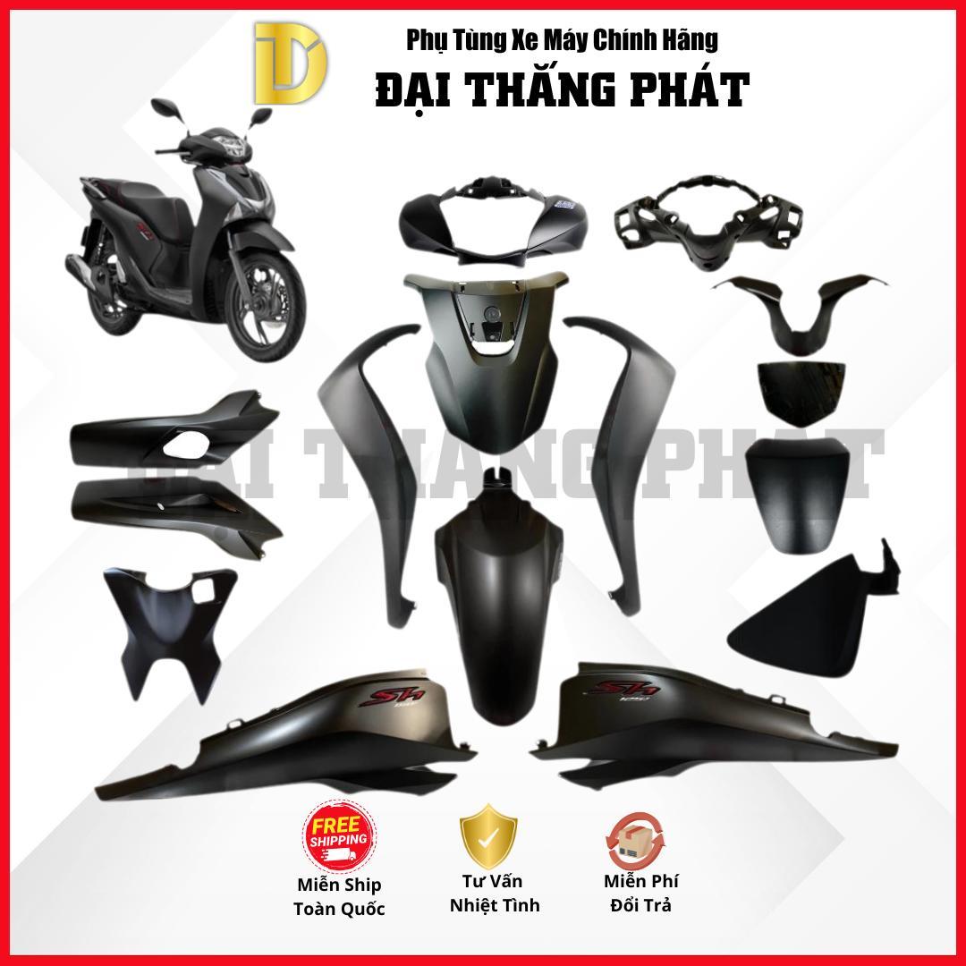 (Có bán lẻ) Dàn áo xe SH 125/150cc K77 (2016-2017-2018-2019) – màu Đen mờ – NHA76M chính hãng Honda