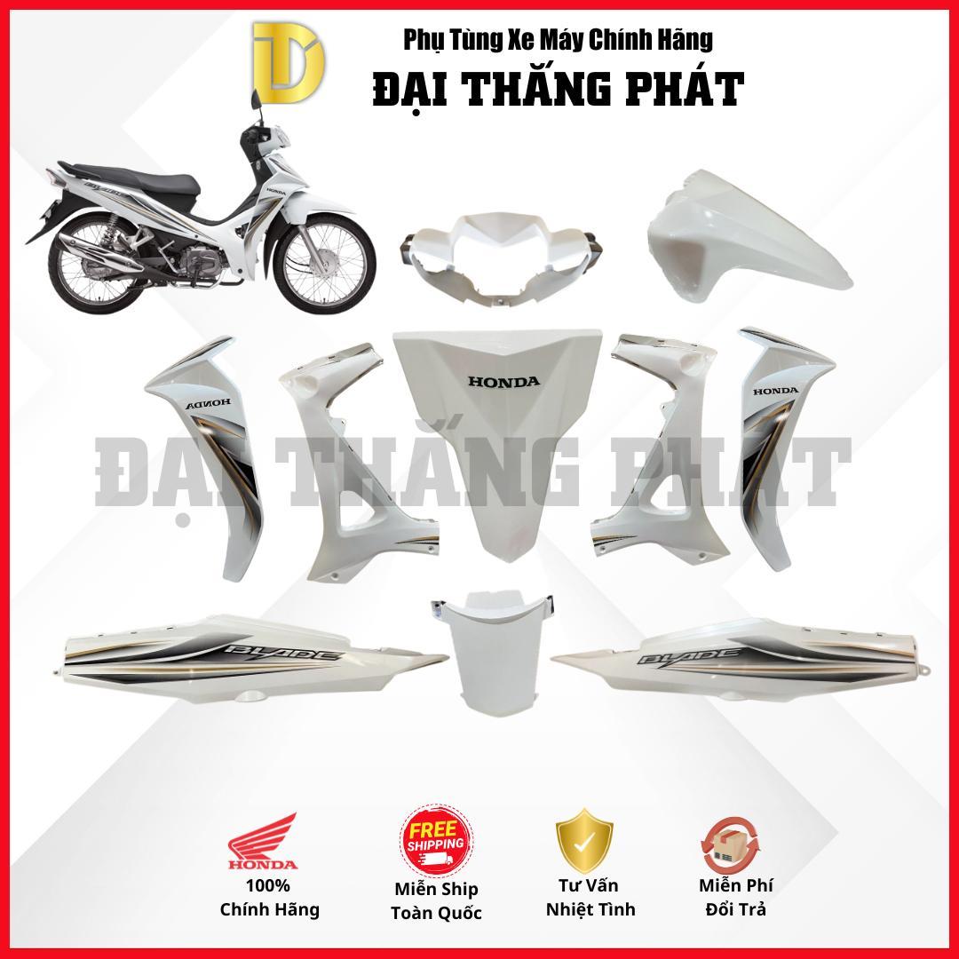 (Có bán lẻ) Dàn áo xe Blade Số K57 năm 2014 màu Trắng xám – Phanh cơ – NHB55 chính hãng Honda