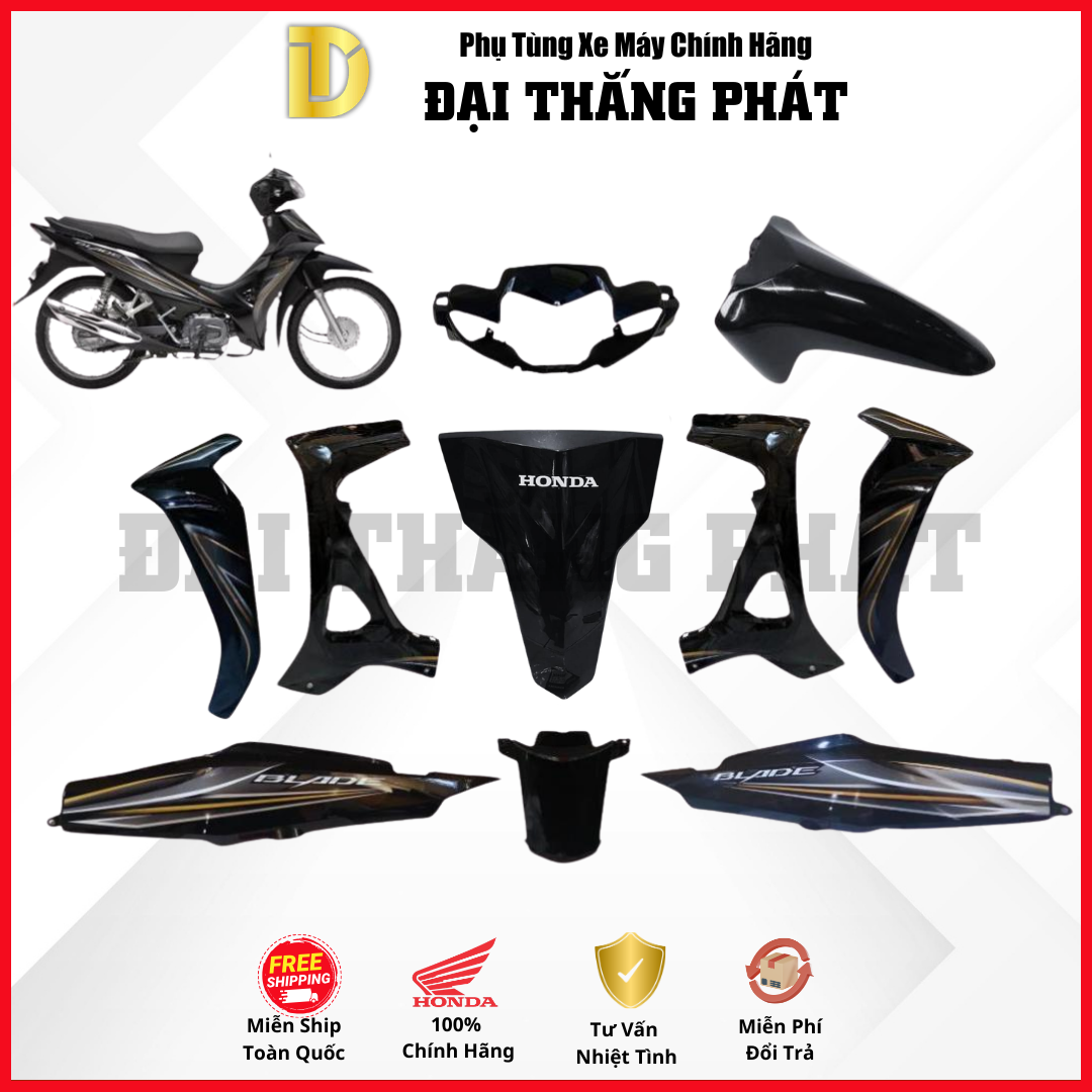 (Có bán lẻ) Dàn áo xe Blade Số K57 năm 2014 màu Đen Xám – NHB25 chính hãng Honda