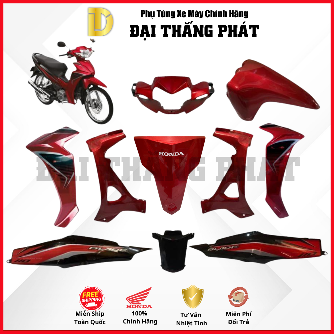 (Có bán lẻ) Dàn áo xe Blade Số K57 năm 2017 màu Đỏ – R340 chính hãng Honda