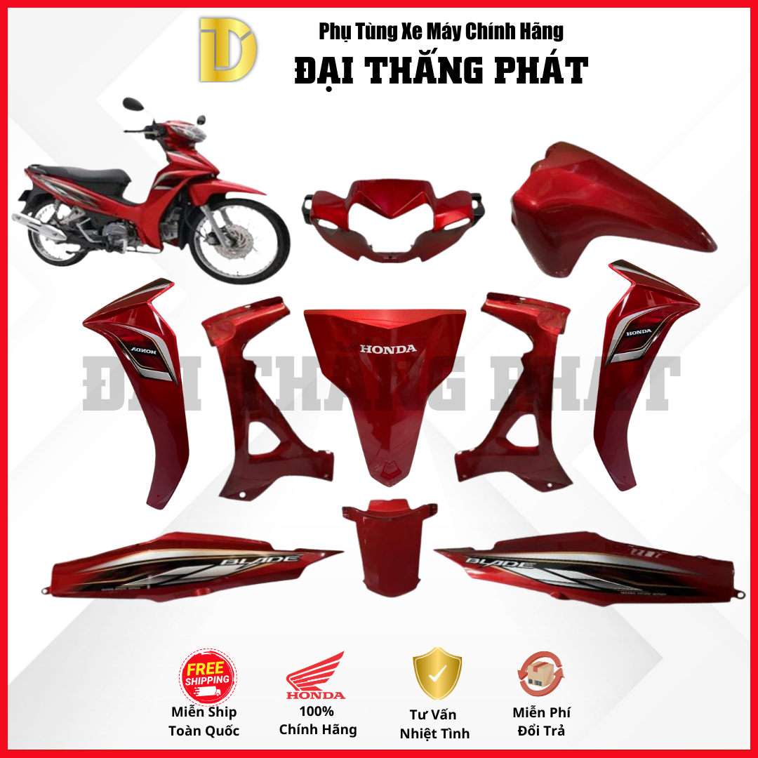 (Có bán lẻ) Dàn áo xe Blade Số K57 năm 2015 màu Đỏ – R340 chính hãng Honda