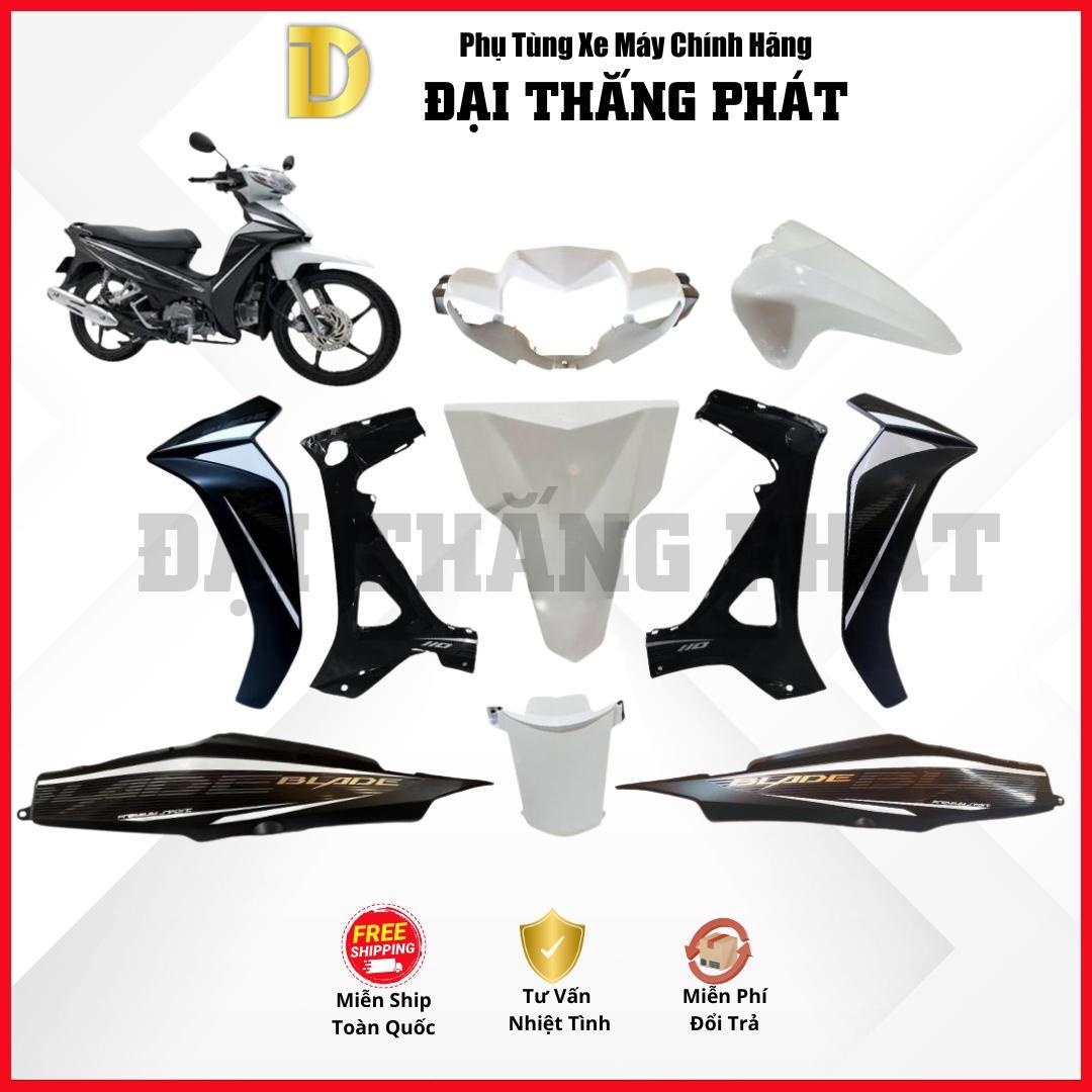 (Có bán lẻ) Dàn áo xe Blade Số K57 năm 2015 màu Trắng Đen – Phanh đĩa – NHB55 chính hãng Honda