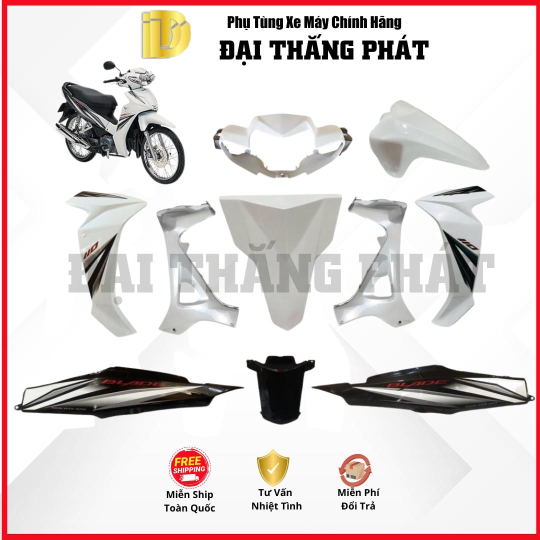 (Có bán lẻ) Dàn áo xe Blade Số K57 năm 2018 màu Trắng – Phanh đĩa – NHB55 chính hãng Honda
