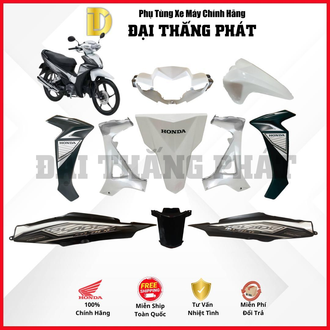 (Có bán lẻ) Dàn áo xe Blade Số K57 năm 2018 màu Trắng đen – Phanh đĩa – Vành đúc – NHB55 chính hãng Honda