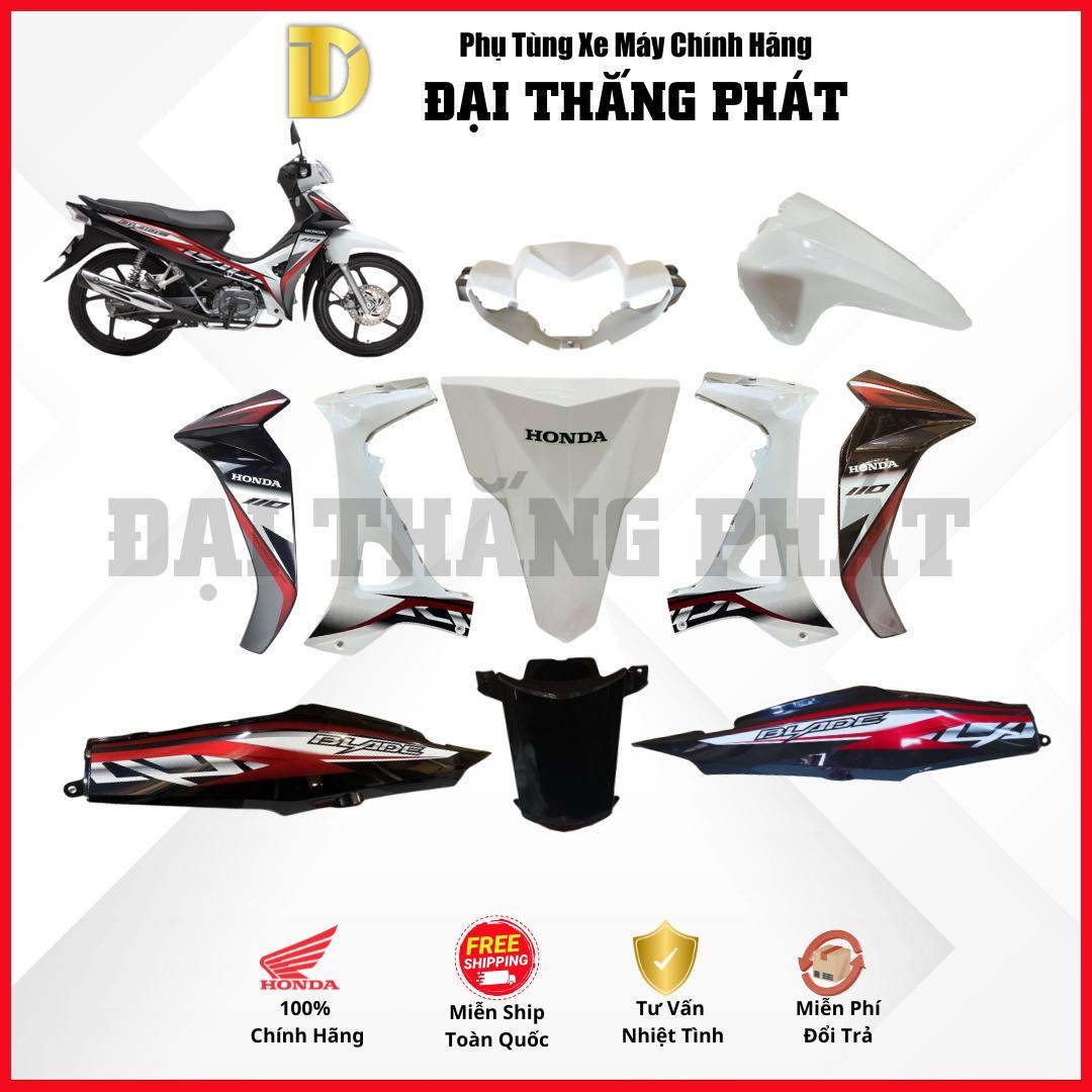(Có bán lẻ) Dàn áo xe Blade Số K57 năm 2014 màu Trắng xám tem đỏ – Phanh đĩa – NHB55 chính hãng Honda