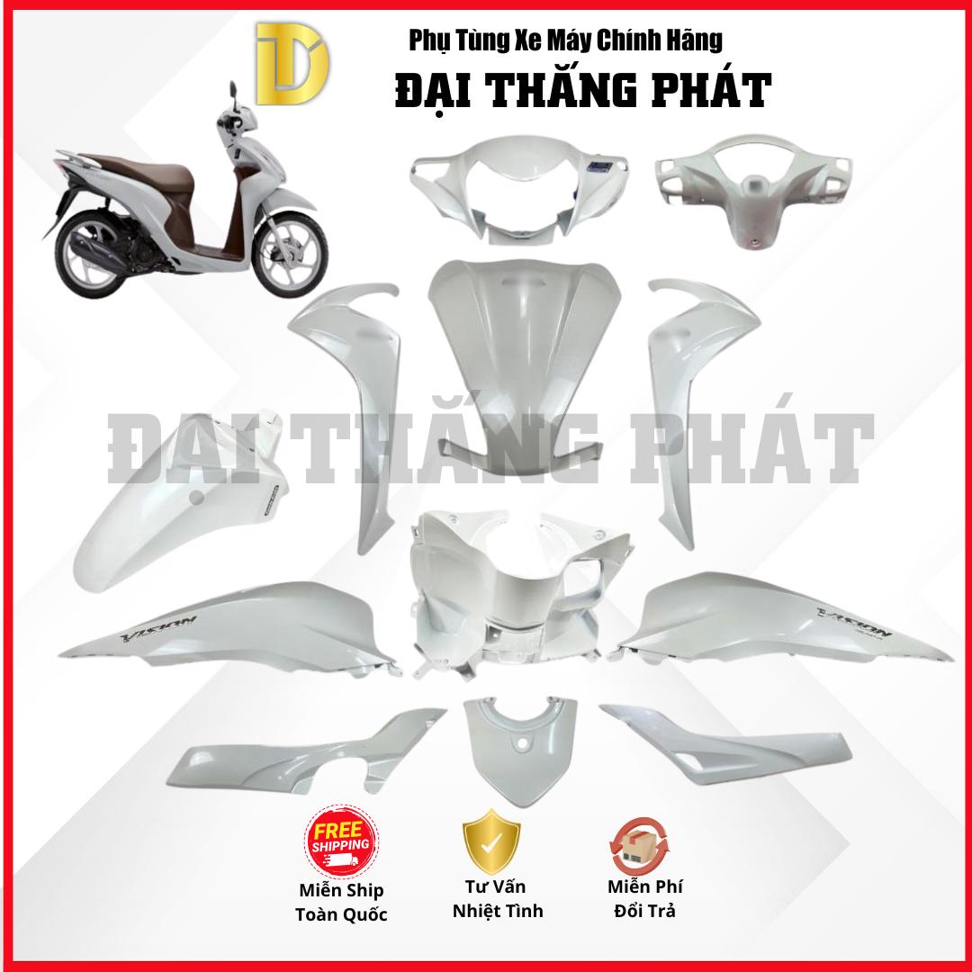 (Có bán lẻ) Dàn áo Vision 110cc K44 (2014-2017) Màu Trắng nâu – NHB35 – chính hãng Honda