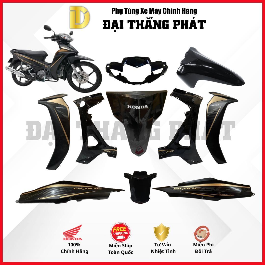 (Có bán lẻ) Dàn áo xe Blade Số K57 năm 2015 màu Đen tem vàng – Phanh đĩa – NHB25 chính hãng Honda
