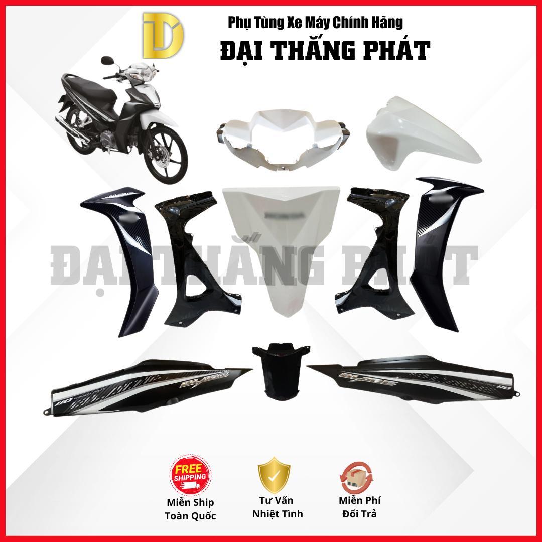 (Có bán lẻ) Dàn áo xe Blade Số K57 năm 2017 màu Trắng đen – Phanh đĩa – NHB55 chính hãng Honda