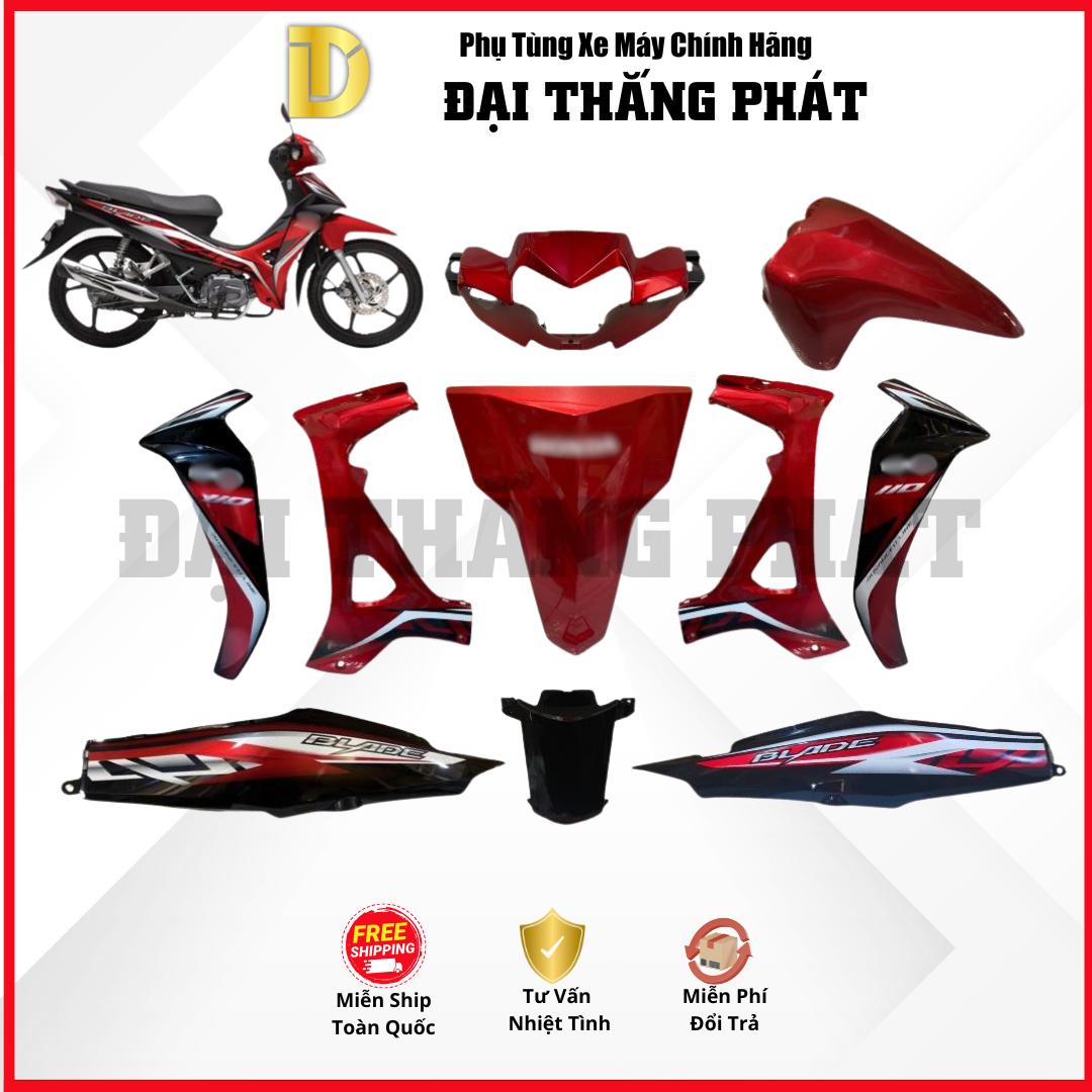 (Có bán lẻ) Dàn áo xe Blade Số K57 năm 2014 màu Đỏ đen tem bạc – R340 chính hãng Honda