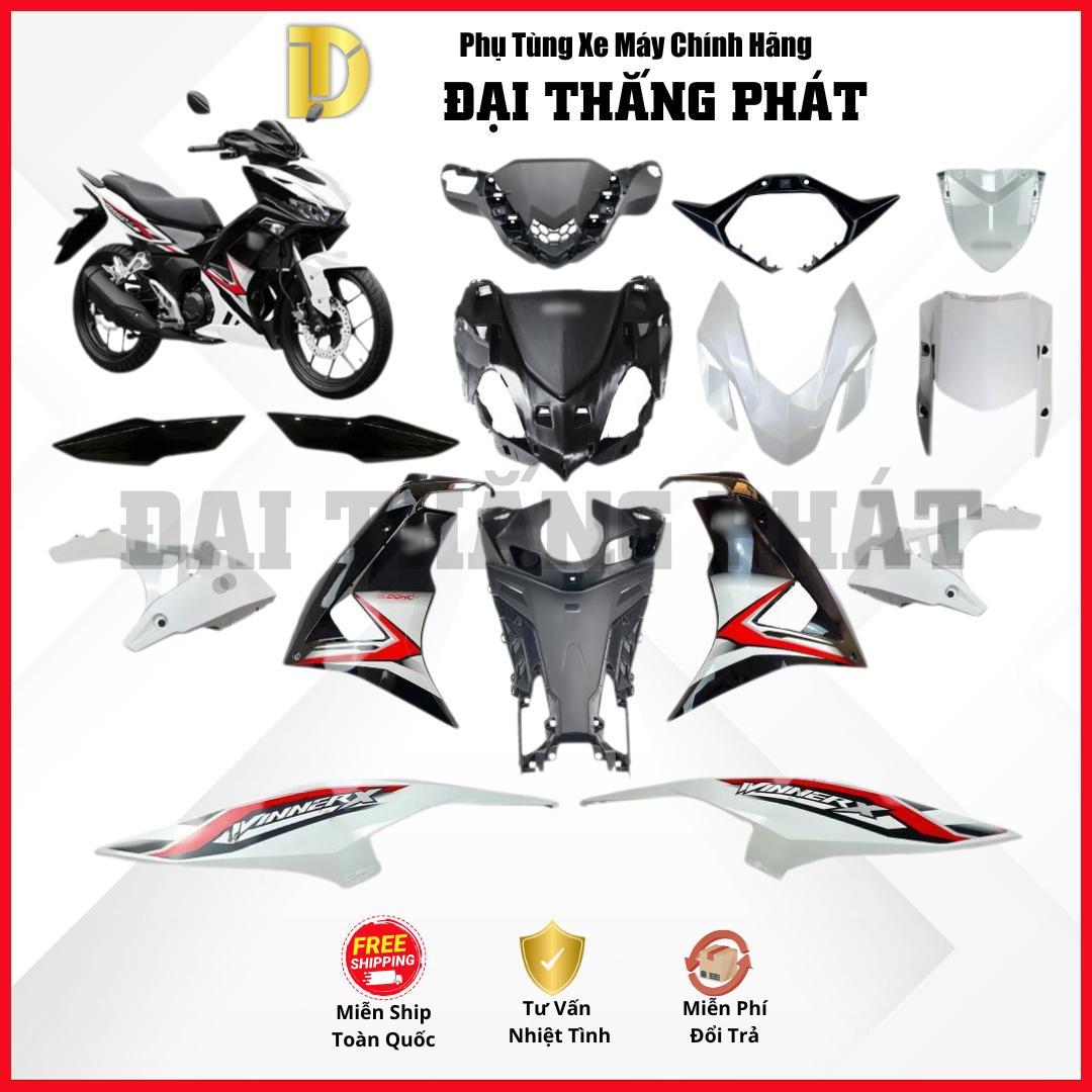 (Có bán lẻ) Dàn áo xe Winner năm 2024 màu Trắng đen – NHB55 – Phiên bản tiêu chuẩn chính hãng Honda