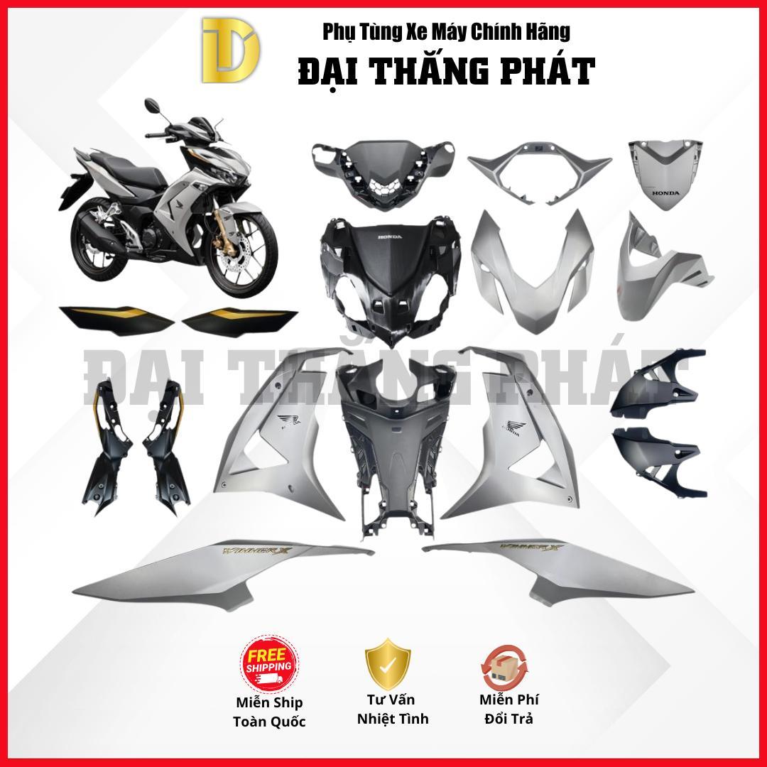 (Có bán lẻ) Dàn áo xe Winner năm 2024 màu Bạc Đen Xanh – NHB18 – Phiên bản đặc biệt chính hãng Honda