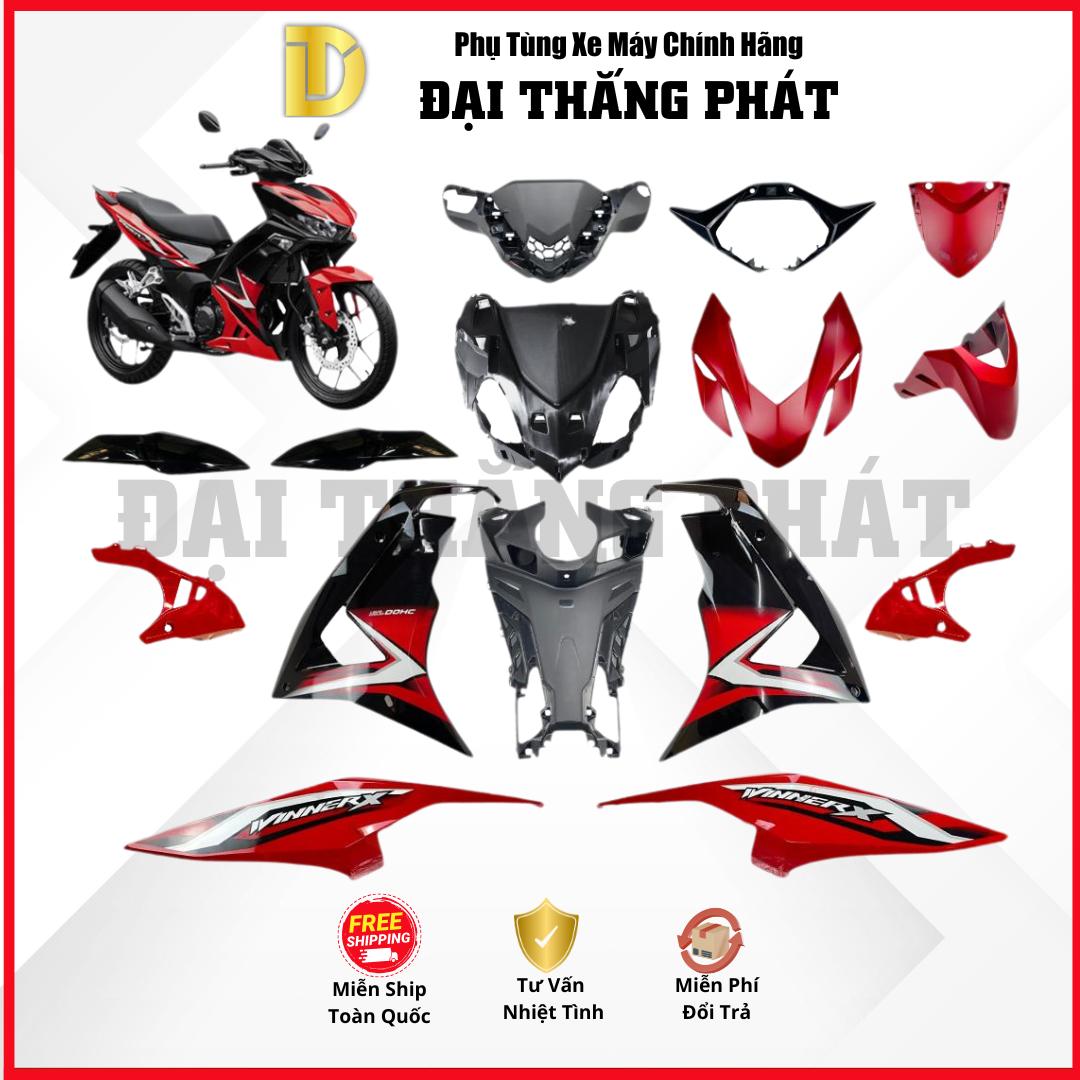 (Có bán lẻ) Dàn áo xe Winner năm 2024 màu Đỏ đen – R389 – Phiên bản tiêu chuẩn chính hãng Honda