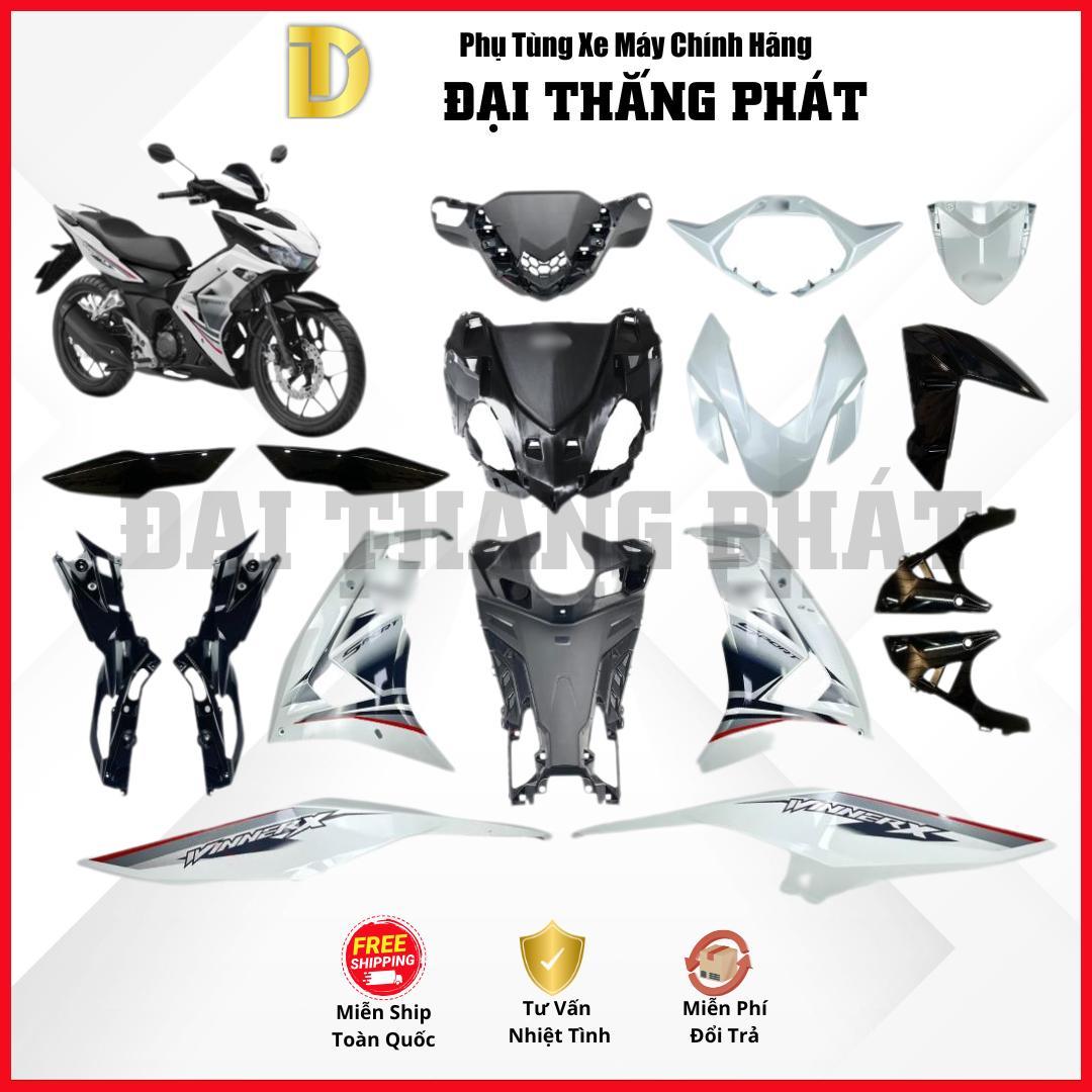 (Có bán lẻ) Dàn áo xe Winner 150cc năm 2022 màu Trắng – NHB55P – Phiên bản Tiêu Chuẩn – Phanh thường chính hãng Honda