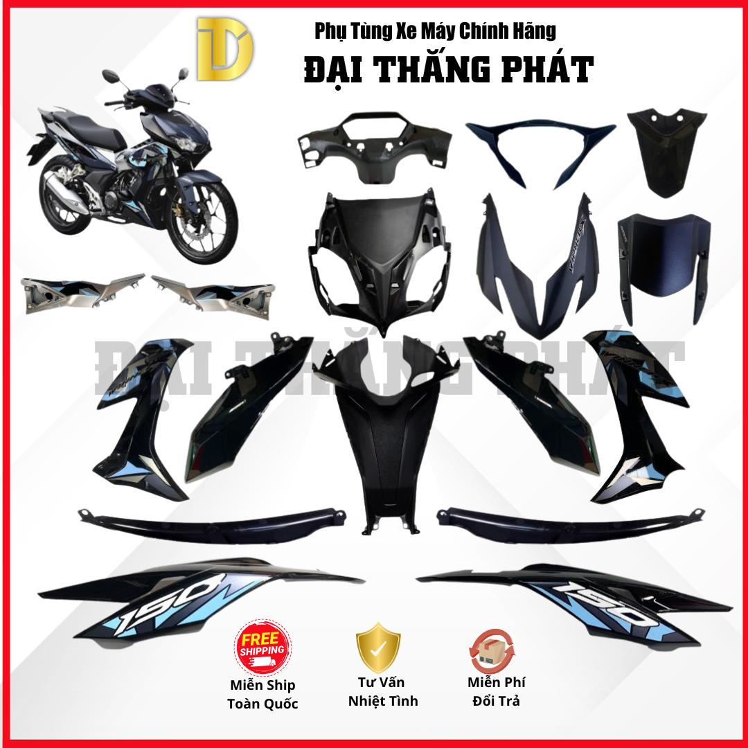 (Có bán lẻ) Dàn áo xe Winner X 150cc năm 2020 màu Xanh Đen Bạc – PB406M – Phiên bản camo – Phanh thường chính hãng Honda