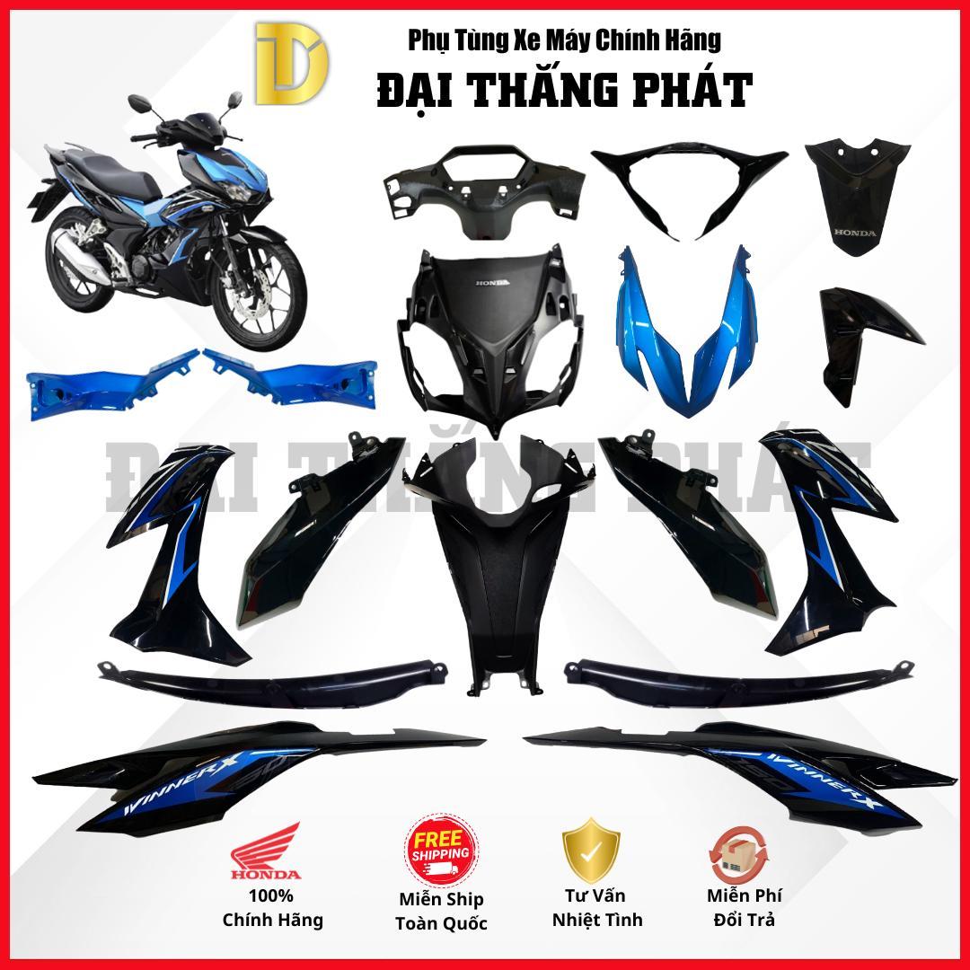 (Có bán lẻ) Dàn áo xe Winner X 150cc năm 2020 màu Đen Xanh – NHB25H – Phiên bản thể thao – Phanh thường chính hãng Honda
