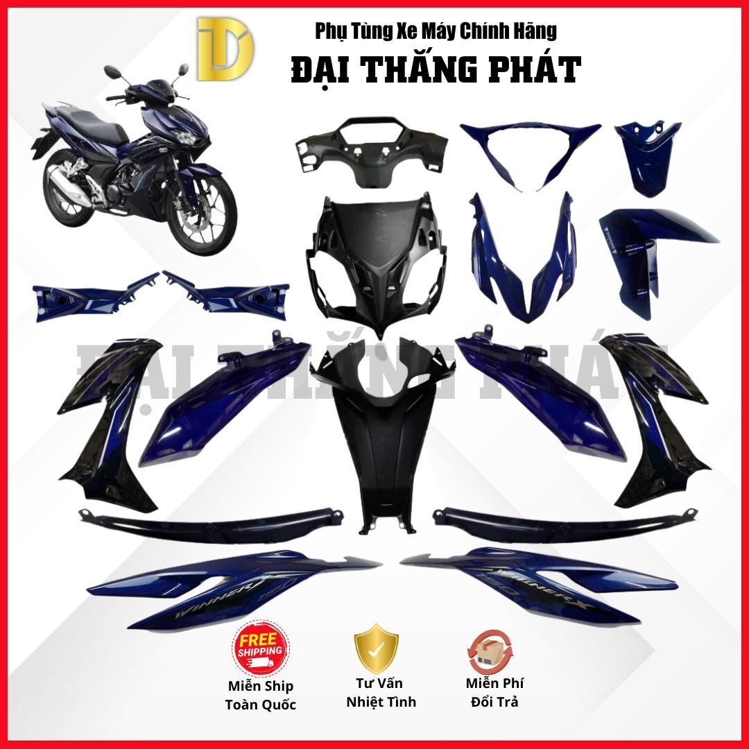 (Có bán lẻ) Dàn áo xe Winner X 150cc năm 2020 màu Xanh Đen – PB421M – Phiên bản thể thao – Phanh thường chính hãng Honda