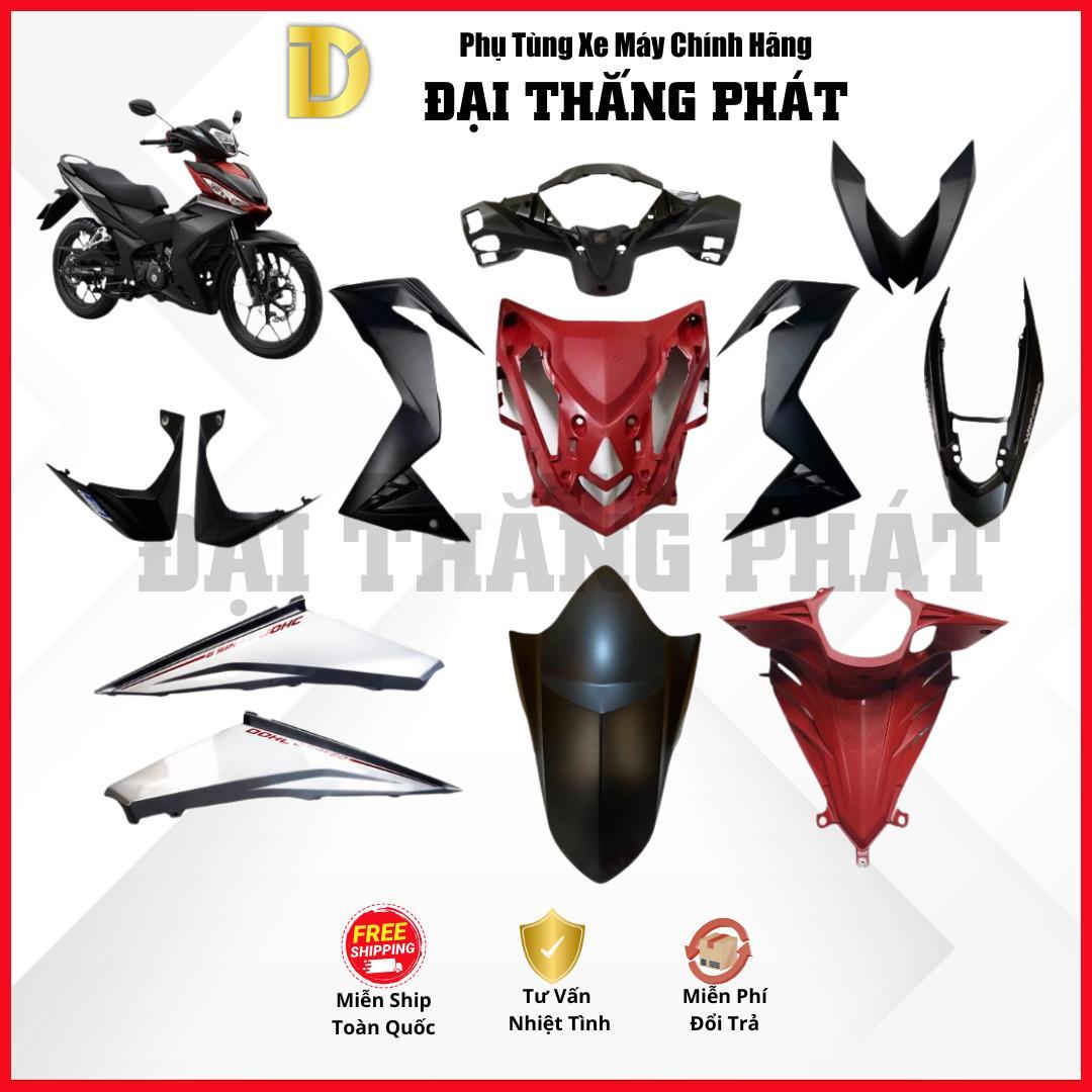 (Có bán lẻ) Dàn áo xe Winner K56 (2016) màu Đen nhám đỏ – NHA76M chính hãng Honda