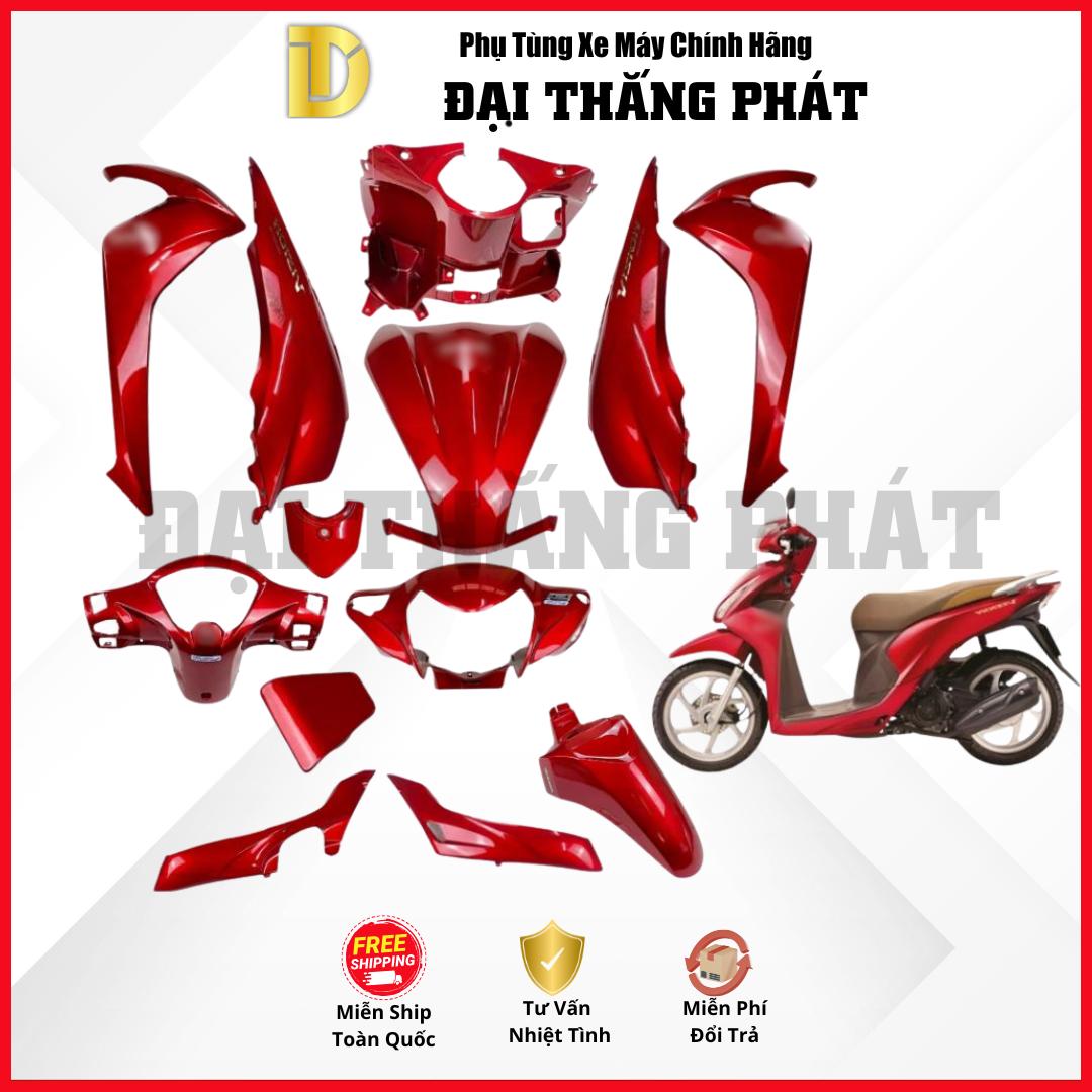 (Có bán lẻ) Dàn áo Vision 110cc K44 năm 2018 Màu Đỏ đậm – Bản Smartkey – R340 chính hãng Honda