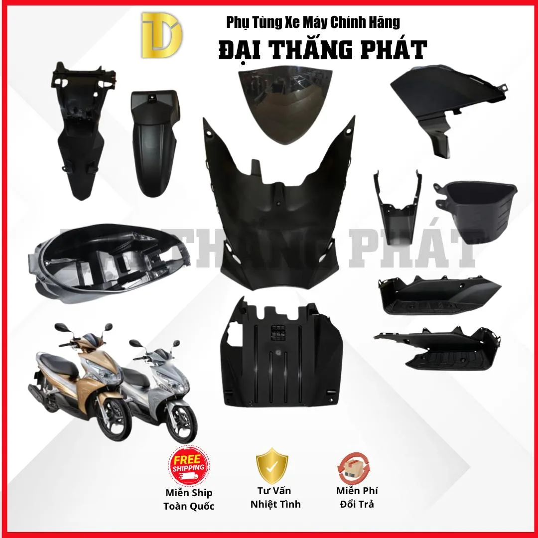 (Có bán lẻ) Dàn nhựa nhám xe Air Blade 110cc (Đầu bò / Béo) KVG năm 2011 chính hãng Honda