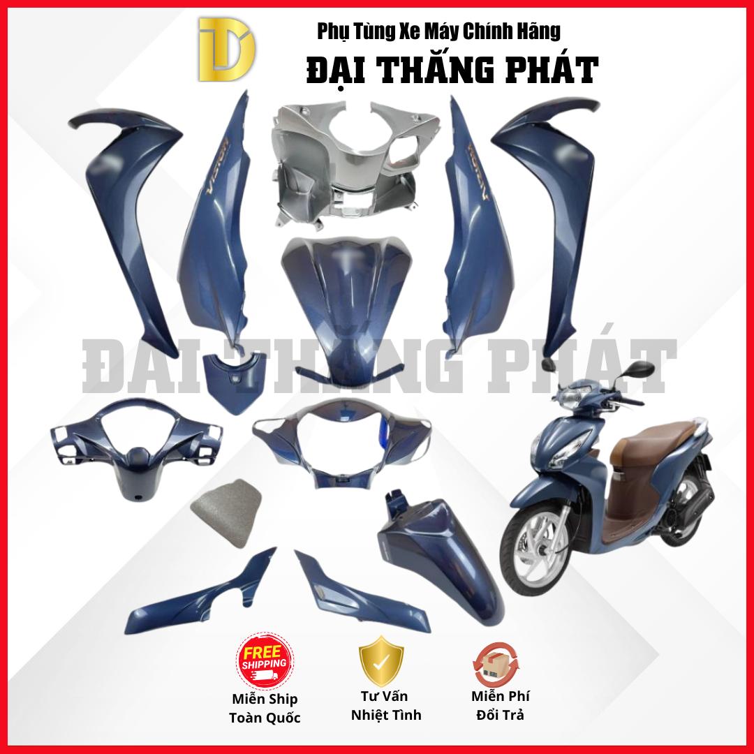 (Có bán lẻ) Dàn áo Vision 110cc K44 năm 2019 – Phiên bản cao cấp – Màu Xanh đá – PB420 chính hãng Honda