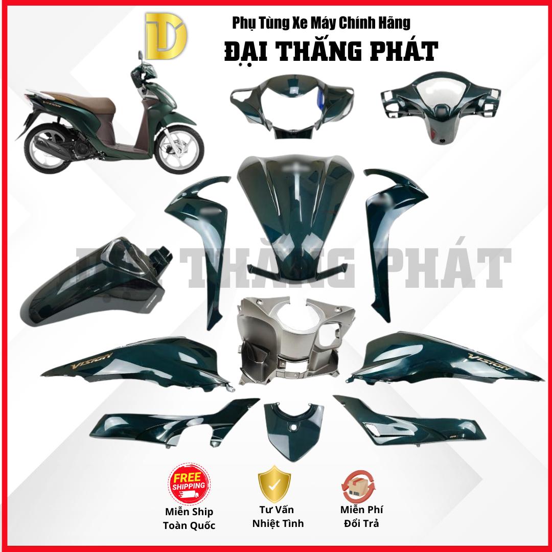 (Có bán lẻ) Dàn áo Vision 110cc K44 năm 2018 – Phiên bản Smartkey – Màu Xanh lục – G209 chính hãng Honda