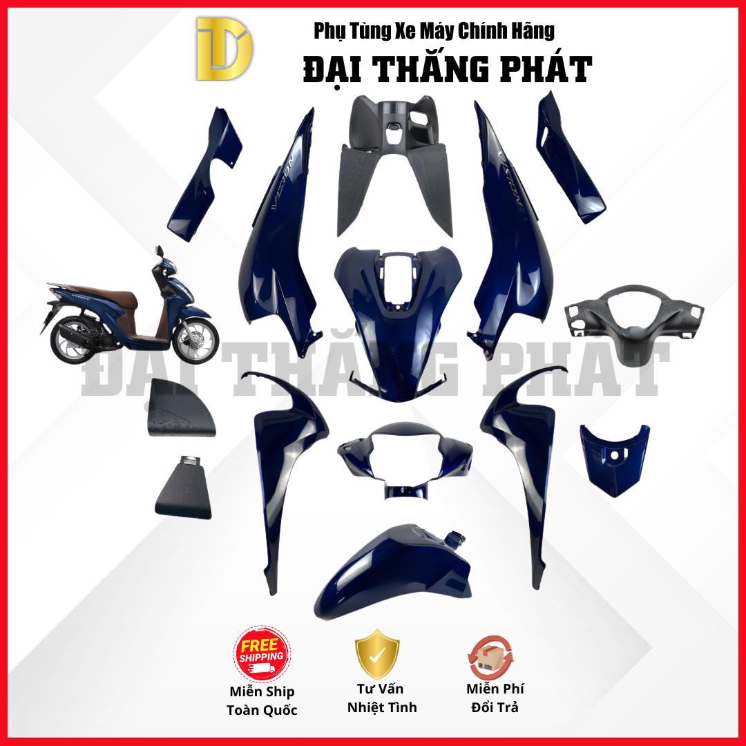 (Có bán lẻ) Dàn áo Vision 110cc năm 2025 K2C màu Xanh đen nâu – PB421 – phiên bản cao cấp chính hãng Honda