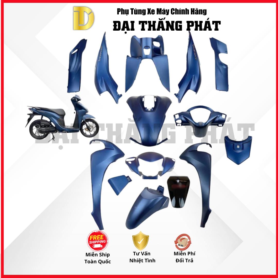 (Có bán lẻ) Dàn áo Vision 110cc (2021) K2C màu Xanh Nhám PB425M phiên bản đăc biêt chính hãng Honda