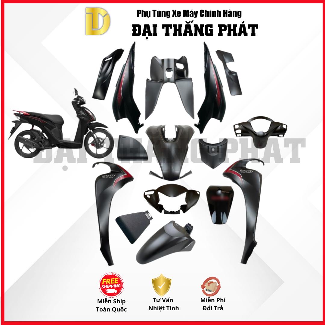 (Có bán lẻ) Dàn áo Vision 110cc (2021) K2C phiên bản Đặc Biệt- Màu Đen tem đỏ – NHA76M chính hãng Honda