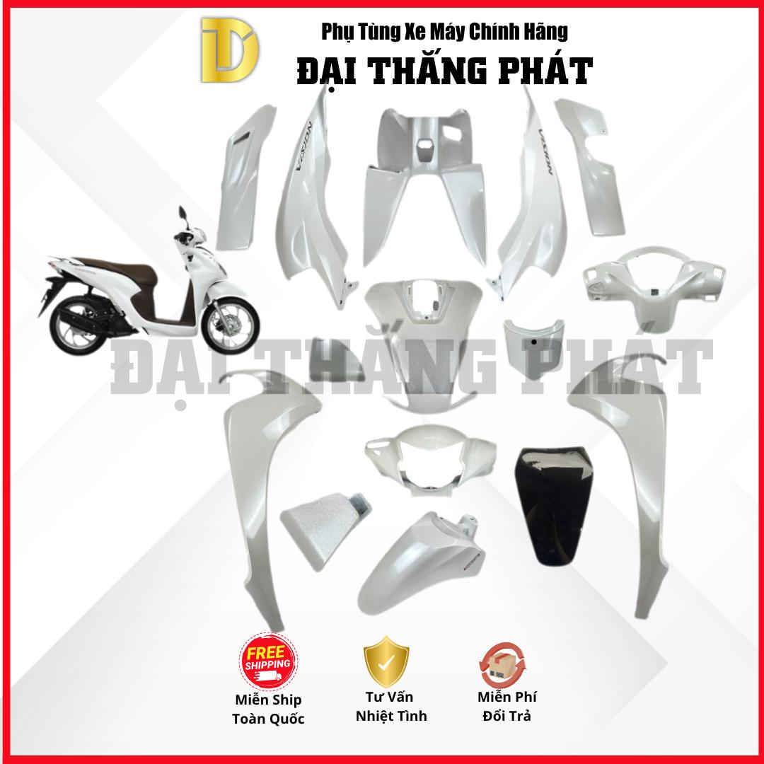 (Có bán lẻ) Dàn áo Vision 110cc (2021) K2C phiên bản Cao Cấp-NHB35P-Trắng Nâu Đen chính hãng Honda