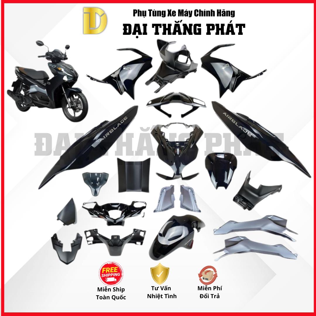 (Có bán lẻ) Dàn nhựa xe Air Blade 150cc K1F/K1G (2020-2021-2022) Màu Đen Bạc NH-B25 chính hãng Honda
