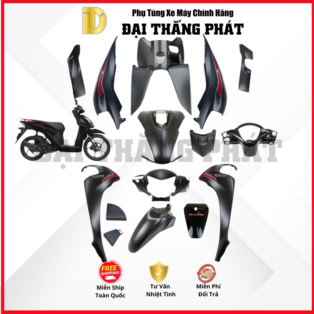 (Có bán lẻ) Dàn áo Vision 110cc (2023) K2C màu Đen Nhám NHA76 phiên bản thể thao chính hãng Honda