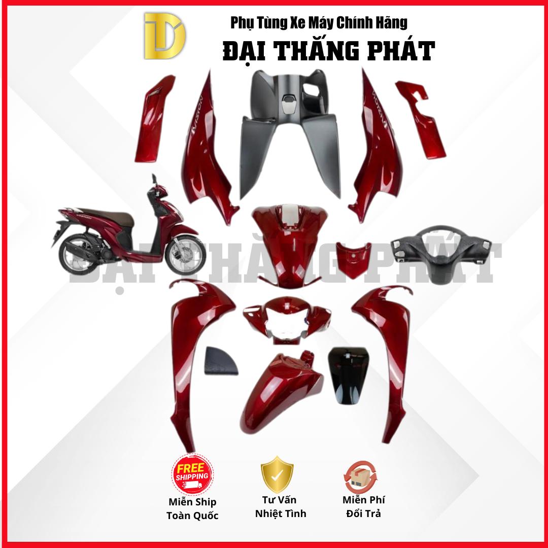 (Có bán lẻ) Dàn áo Vision 110cc (2023) K2C màu Đỏ đậm R368 phiên bản cao cấp chính hãng Honda