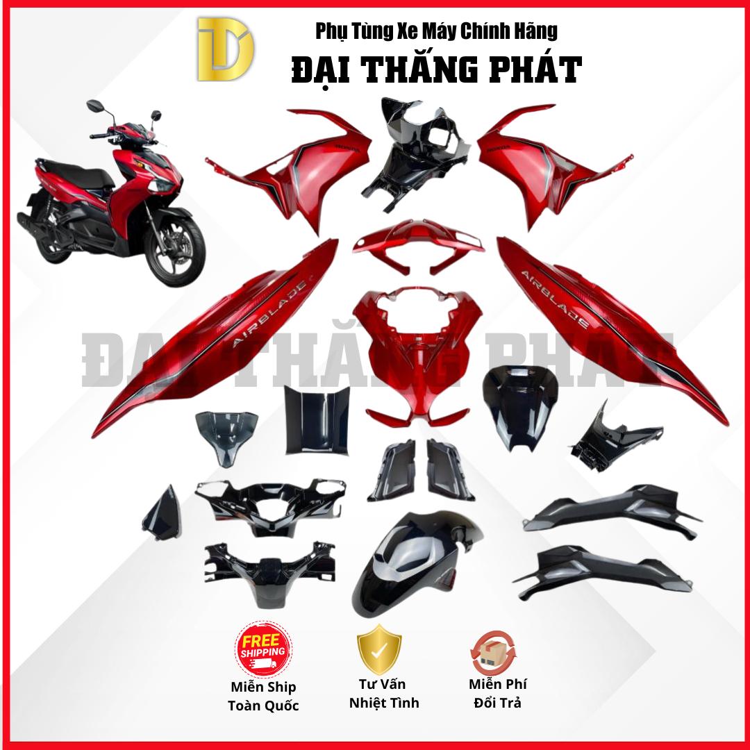 (Có bán lẻ) Dàn nhựa xe Air Blade 125cc K1F/K1G (2020-2021-2022) Màu Đỏ đen xám – R340 chính hãng Honda