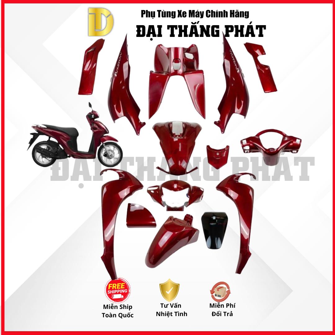 (Có bán lẻ) Dàn áo Vision 110cc (2021) K2C màu Đỏ Đô R350C phiên bản tiêu chuẩn chính hãng Honda