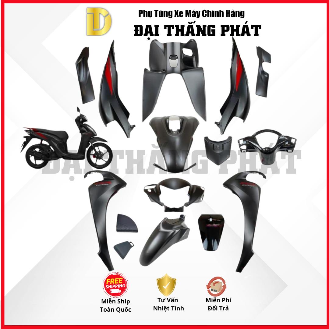 (Có bán lẻ) Dàn áo Vision 110cc (2021) K2C màu Đen nhám NH76M phiên bản cá tính chính hãng Honda