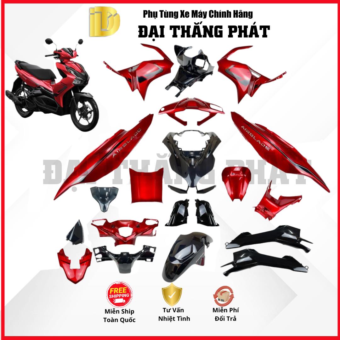 (Có bán lẻ) Dàn nhựa xe Air Blade 125cc K1F/K1G (2020-2021-2022) Phiên Bản Tiêu Chuẩn – Đỏ đen – R340C chính hãng Honda